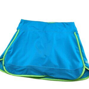 Athleta Skort Women Small Blue Green‎ Mesh Piped Mesh Leg Grip Swim Walk Jog